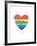 Love Wins Watercolor Rainbow Heart-Brett Wilson-Framed Art Print