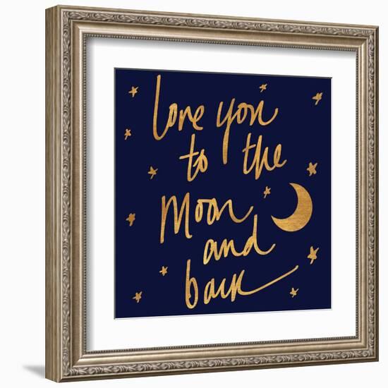 Love You to the Moon and Back Blue-Sd Graphics Studio-Framed Art Print