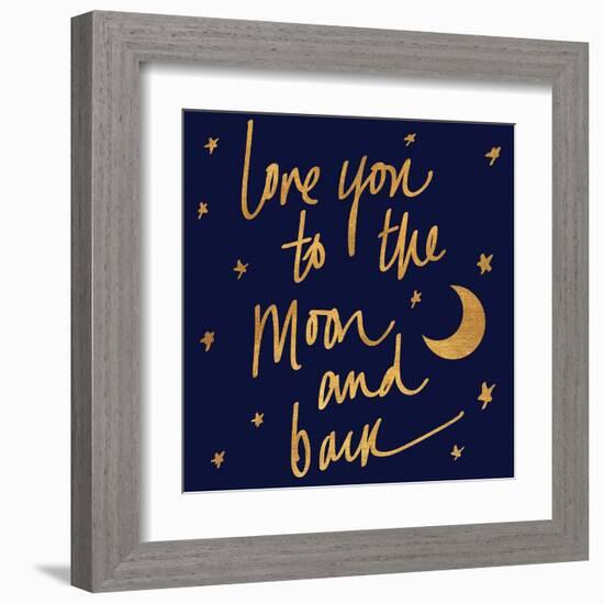 Love You to the Moon and Back Blue-Sd Graphics Studio-Framed Art Print