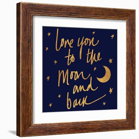 Love You to the Moon and Back Blue-Sd Graphics Studio-Framed Art Print