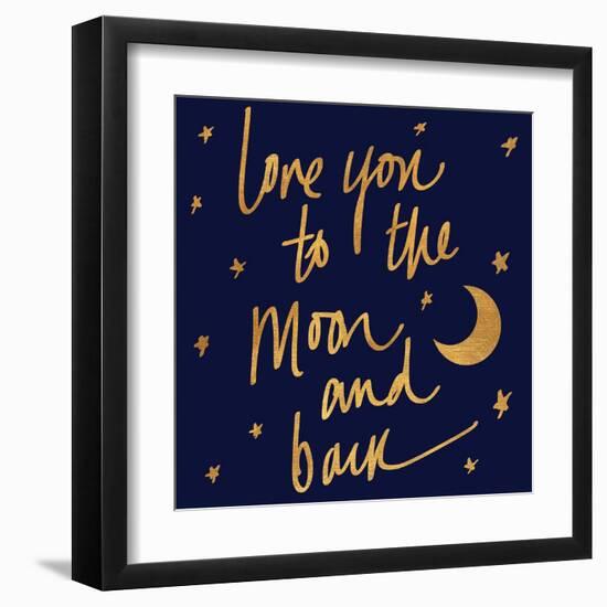 Love You to the Moon and Back Blue-Sd Graphics Studio-Framed Art Print