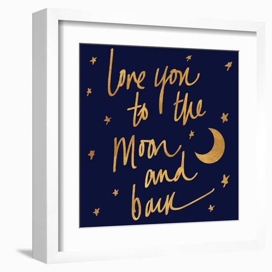 Love You to the Moon and Back Blue-Sd Graphics Studio-Framed Art Print