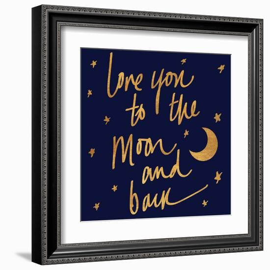 Love You to the Moon and Back Blue-Sd Graphics Studio-Framed Art Print