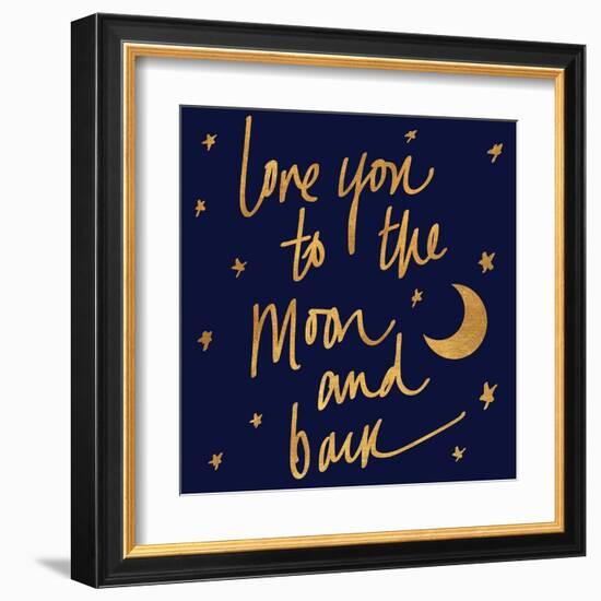 Love You to the Moon and Back Blue-Sd Graphics Studio-Framed Art Print