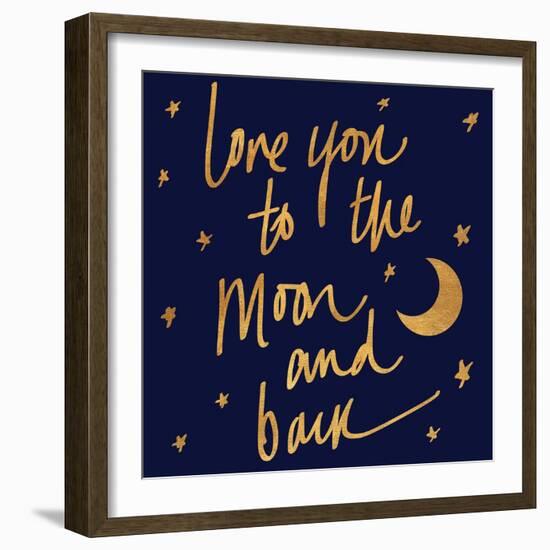 Love You to the Moon and Back Blue-Sd Graphics Studio-Framed Art Print