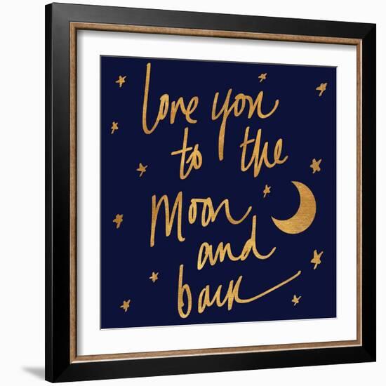 Love You to the Moon and Back Blue-Sd Graphics Studio-Framed Art Print