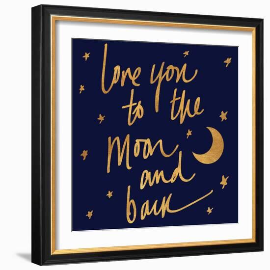 Love You to the Moon and Back Blue-Sd Graphics Studio-Framed Art Print