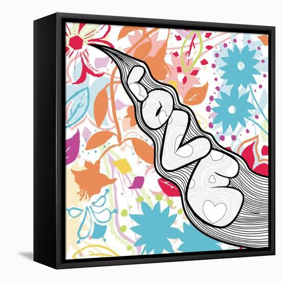 Love-Jace Grey-Framed Stretched Canvas