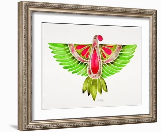 Lovebird Parrot-Cat Coquillette-Framed Art Print