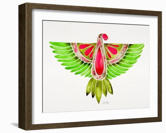 Lovebird Parrot-Cat Coquillette-Framed Art Print