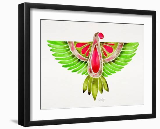 Lovebird Parrot-Cat Coquillette-Framed Art Print