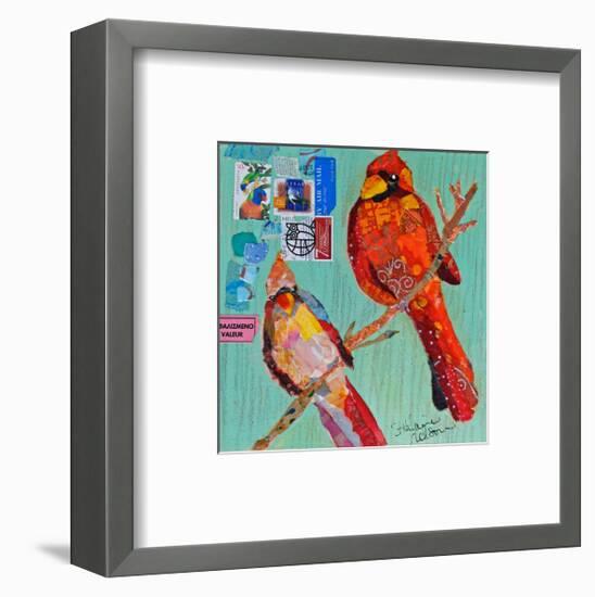 Lovebirds Cardinals-null-Framed Art Print