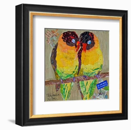 Lovebirds Yelllow-null-Framed Art Print