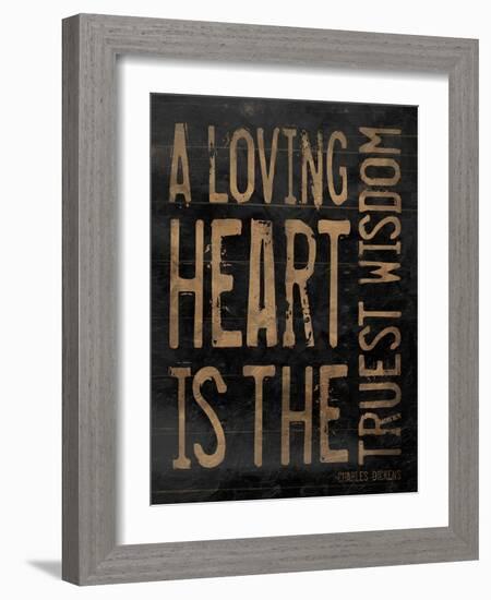 Loveing Heart Brown-Jace Grey-Framed Art Print