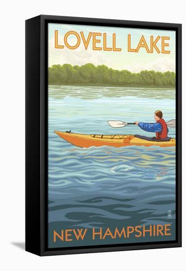 Lovell Lake, New Hampshire - Kayak Scene-Lantern Press-Framed Stretched Canvas