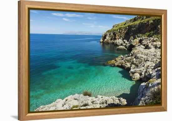 Lovely Limestone Cove at Zingaro Nature Reserve Near Scopello-Rob Francis-Framed Premier Image Canvas