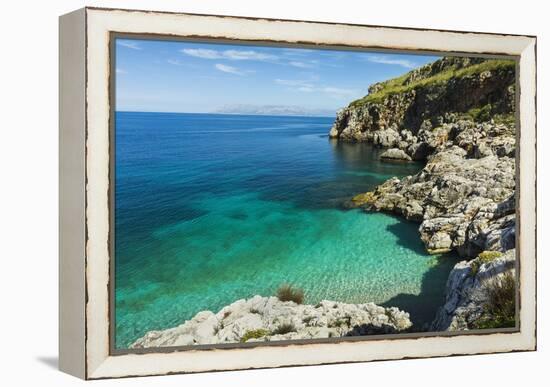 Lovely Limestone Cove at Zingaro Nature Reserve Near Scopello-Rob Francis-Framed Premier Image Canvas