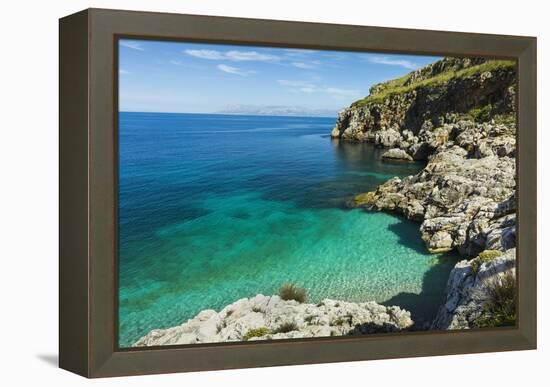 Lovely Limestone Cove at Zingaro Nature Reserve Near Scopello-Rob Francis-Framed Premier Image Canvas