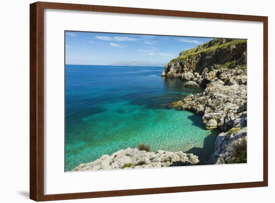 Lovely Limestone Cove at Zingaro Nature Reserve Near Scopello-Rob Francis-Framed Photographic Print