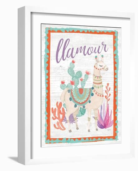 Lovely Llamas II Llamour-null-Framed Art Print