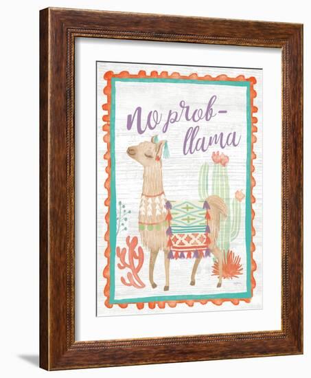 Lovely Llamas IV No Probllama-null-Framed Art Print