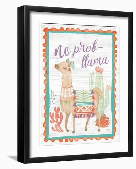 Lovely Llamas IV No Probllama-null-Framed Art Print