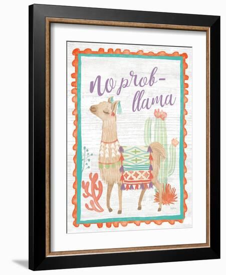 Lovely Llamas IV No Probllama-null-Framed Art Print