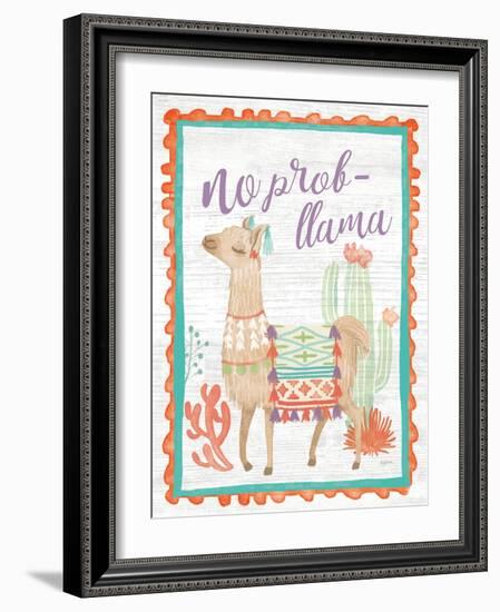 Lovely Llamas IV No Probllama-null-Framed Art Print