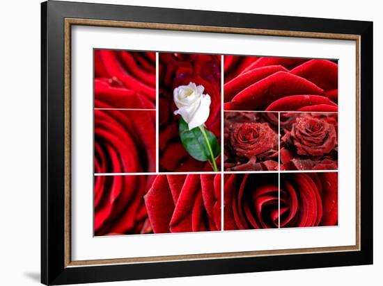 Lovely Roses Mosaic-duallogic-Framed Art Print