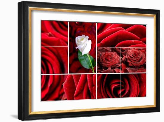 Lovely Roses Mosaic-duallogic-Framed Art Print