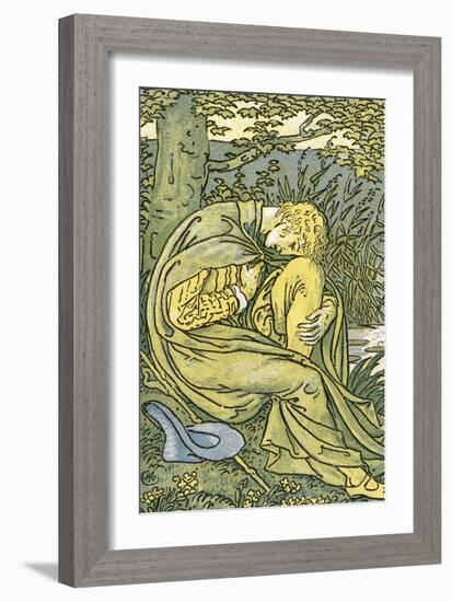 Lover with Head Bowed in Grief, from 'O Willow, Willow', Traditional English Folk Song,…-Walter Crane-Framed Giclee Print