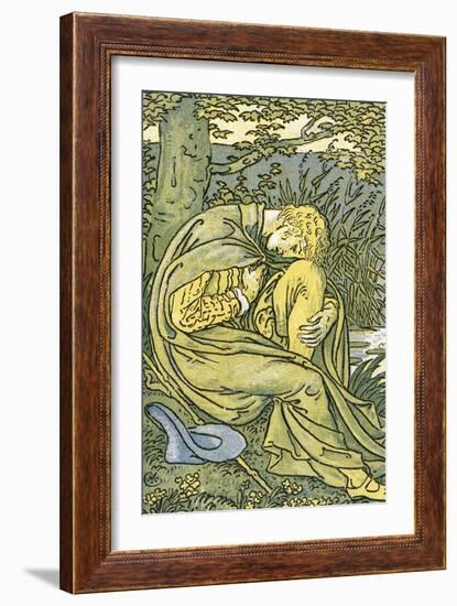 Lover with Head Bowed in Grief, from 'O Willow, Willow', Traditional English Folk Song,…-Walter Crane-Framed Giclee Print