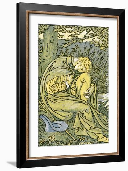 Lover with Head Bowed in Grief, from 'O Willow, Willow', Traditional English Folk Song,…-Walter Crane-Framed Giclee Print