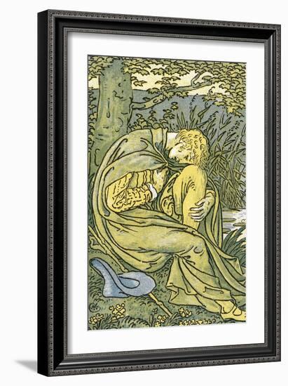 Lover with Head Bowed in Grief, from 'O Willow, Willow', Traditional English Folk Song,…-Walter Crane-Framed Giclee Print