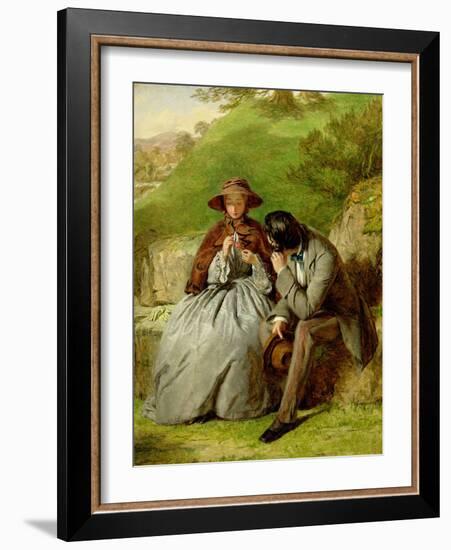 Lovers, 1855 (Oil on Board)-William Powell Frith-Framed Giclee Print