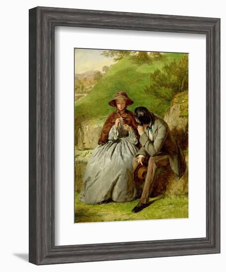 Lovers, 1855 (Oil on Board)-William Powell Frith-Framed Giclee Print