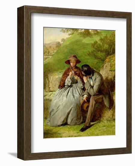 Lovers, 1855 (Oil on Board)-William Powell Frith-Framed Giclee Print