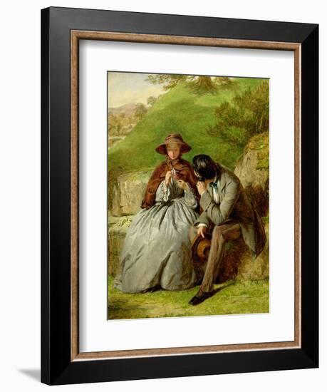 Lovers, 1855 (Oil on Board)-William Powell Frith-Framed Giclee Print