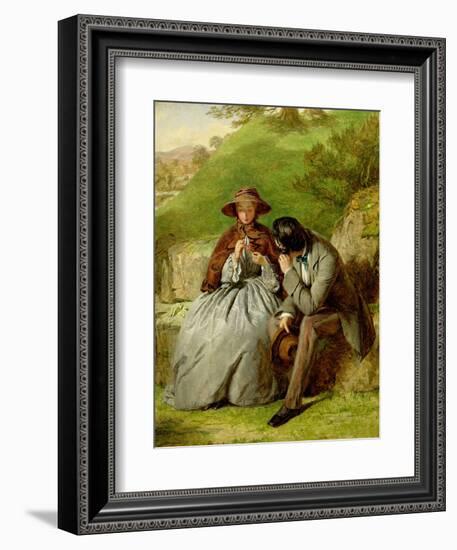 Lovers, 1855 (Oil on Board)-William Powell Frith-Framed Giclee Print