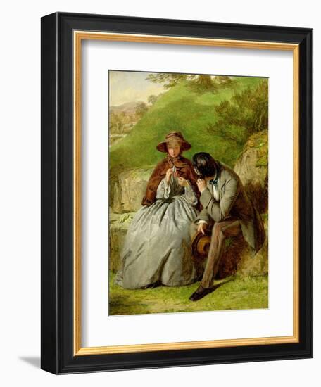 Lovers, 1855 (Oil on Board)-William Powell Frith-Framed Giclee Print