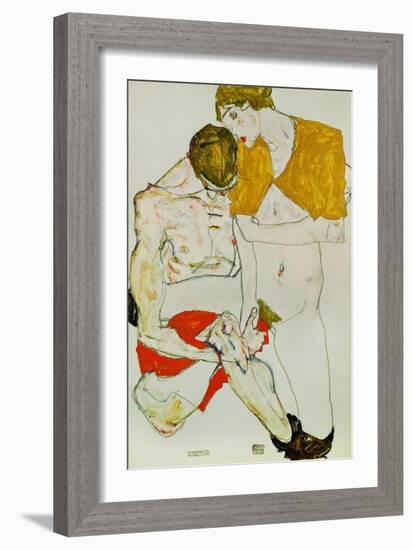 Lovers, 1913-Egon Schiele-Framed Giclee Print