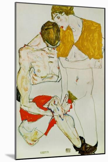 Lovers, 1913-Egon Schiele-Mounted Giclee Print