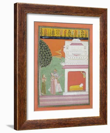 Lovers Approaching a Bed Chamber, Malwa, C.1680-null-Framed Giclee Print