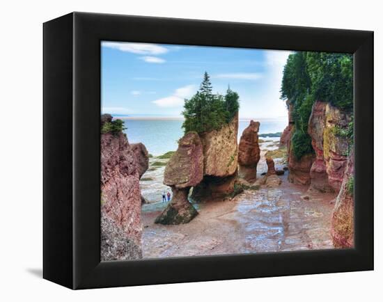 Lovers Arch and Bear Rock Sea Stacks, Hopewell Rocks Bay, Hopewell Cape, New Brunswick, Canada-Miva Stock-Framed Premier Image Canvas