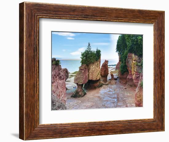 Lovers Arch and Bear Rock Sea Stacks, Hopewell Rocks Bay, Hopewell Cape, New Brunswick, Canada-Miva Stock-Framed Photographic Print