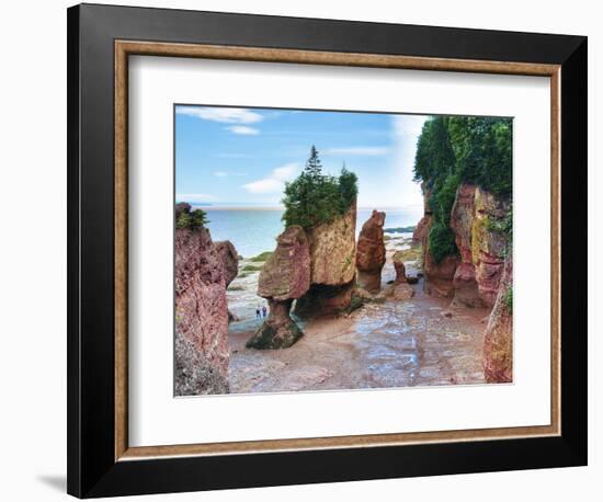 Lovers Arch and Bear Rock Sea Stacks, Hopewell Rocks Bay, Hopewell Cape, New Brunswick, Canada-Miva Stock-Framed Photographic Print