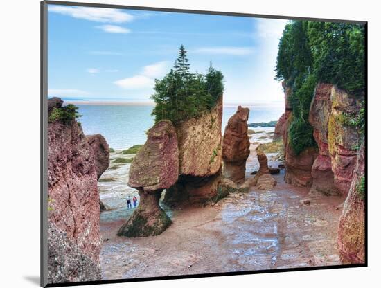 Lovers Arch and Bear Rock Sea Stacks, Hopewell Rocks Bay, Hopewell Cape, New Brunswick, Canada-Miva Stock-Mounted Photographic Print