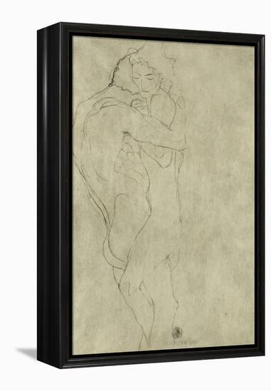 Lovers, Black Crayon (1908)-Gustav Klimt-Framed Premier Image Canvas