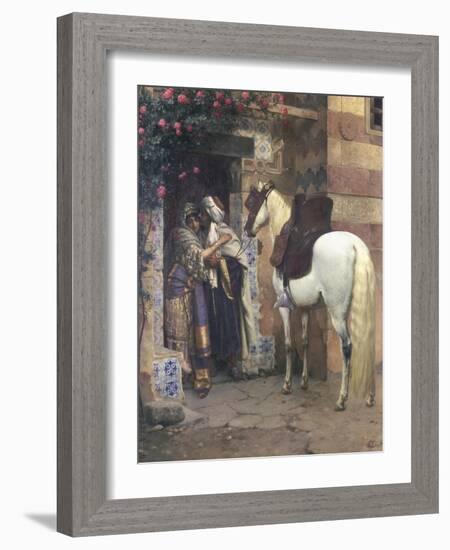 Lovers Embracing in a Doorway-Rudolph Ernst-Framed Giclee Print