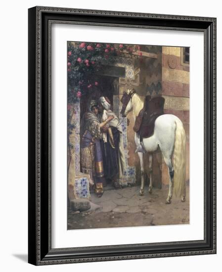 Lovers Embracing in a Doorway-Rudolph Ernst-Framed Giclee Print